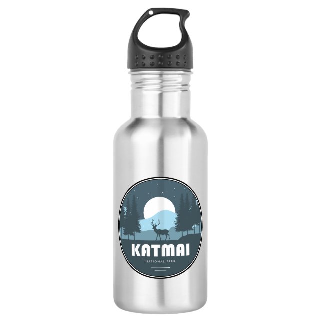 Botella De Agua Ciervos del Parque Nacional Katmai (Anverso)
