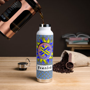 Botella De Agua Cinta amarilla-azul de amor de Kenneth Yoncich