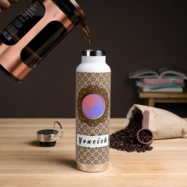 Botella De Agua Cinta de disco marrón de Kenneth Yoncich (Café)
