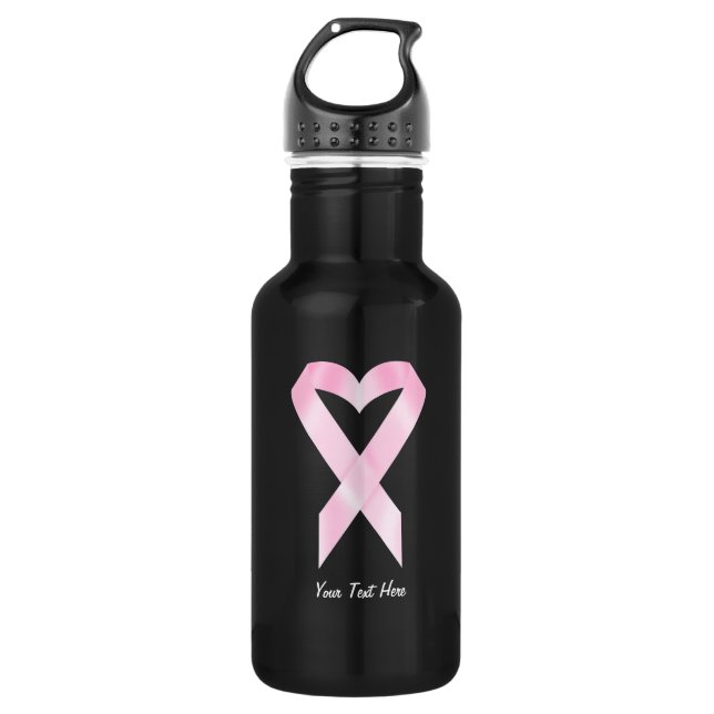 Botella De Agua Cinta del cáncer de pecho (personalizable) (Anverso)