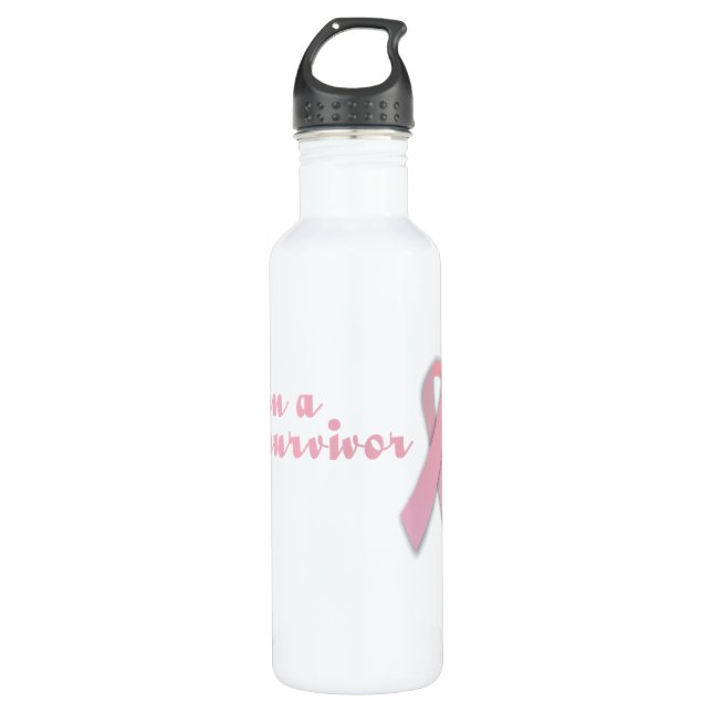 Botella De Agua Cinta del superviviente del cáncer de pecho (Anverso)