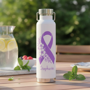 Botella De Agua Cinta Morada de Conciencia sobre la Epilepsia Pers