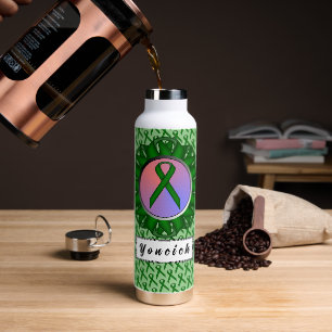 Botella De Agua Cinta patrón verde esmeralda de Kenneth Yoncich