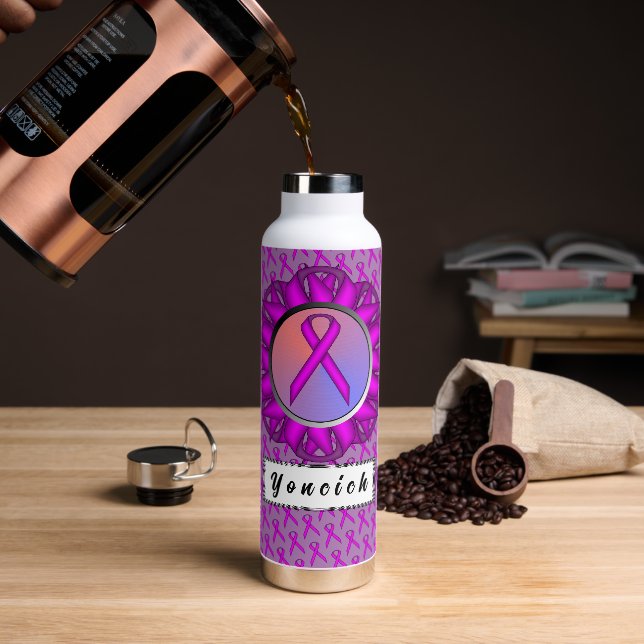 Botella De Agua Cinta Purple Standard de Kenneth Yoncich (Café)