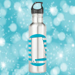 Botella De Agua Círculo azul de contorno de estado de Alabama<br><div class="desc">¿Te gustan las botellas de agua divertidas? ¿Te gusta el estado de Alabama en Estados Unidos? Esta botella de agua tiene el perfil de estado de Alabama frente a un círculo de estilo retro azul.</div>