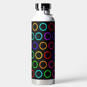 Botella De Agua Círculos retro coloridos