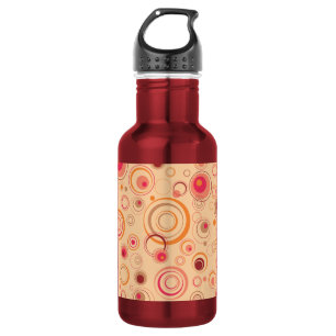 Botella De Agua Círculos retro rosados y juguetones