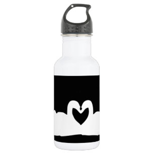 Botella De Agua Cisnes De Amor Negro Y Blanco