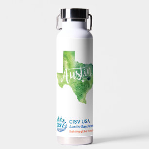 Botella De Agua CISV Austin Texas Motif Thor Copper Insulado