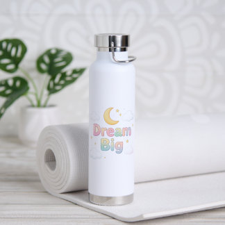 Botella De Agua Cita caprichosa en pastel suave sobre blanco