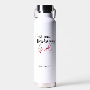 Botella De Agua Cita de Chica obstinada de Jane Austen