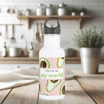 Botella De Agua Cita De Diversión Moderna Pastel Rosa Y Aguacate V<br><div class="desc">Cita De Diversión Moderna Pastel Rosa Y Aguacate Verde</div>