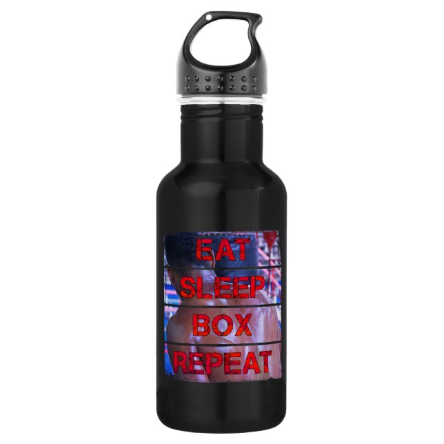 Botella De Agua Cita de entrenamiento de Boxer Comer caja de sueño (Anverso)