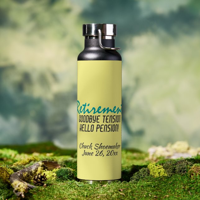 Botella De Agua Cita de jubilación divertida personalizada (Exterior)