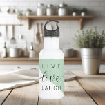 Botella De Agua Cita de la Casa de la Moneda de la Motivación Posi<br><div class="desc">Cita de la Casa de la Moneda de la Motivación Positiva del Amor Vivo</div>