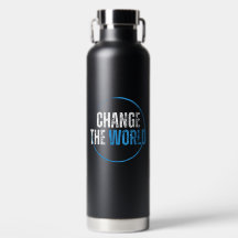 Cita de motivación ambiental tipográfica azul