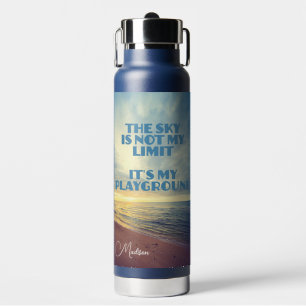 Botella De Agua Cita de Sky de nombre personalizado
