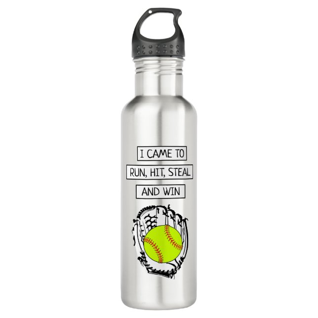 Botella De Agua Cita de Softball (Anverso)
