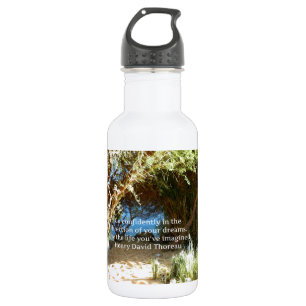 Botella De Agua Cita de Sueño Motivacional de Henry David Thoreau