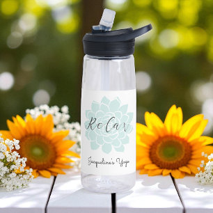 Botella De Agua Cita de yoga de relajación verde blanca