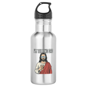 Botella De Agua Cita divertida de papá cristiano vintage