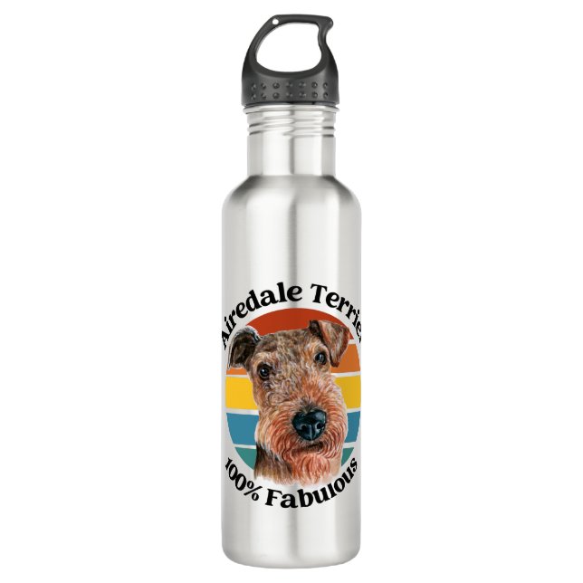 Botella De Agua Cita graciosa de Airedale Terrier (Anverso)