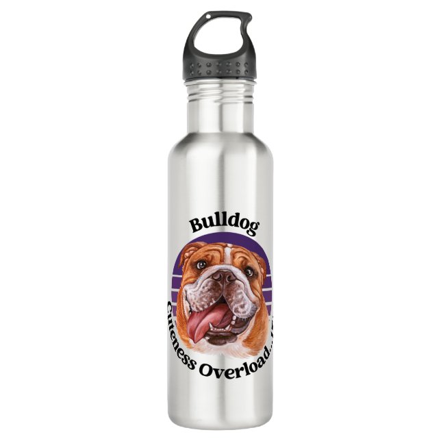 Botella De Agua cita graciosa de bulldog (Anverso)