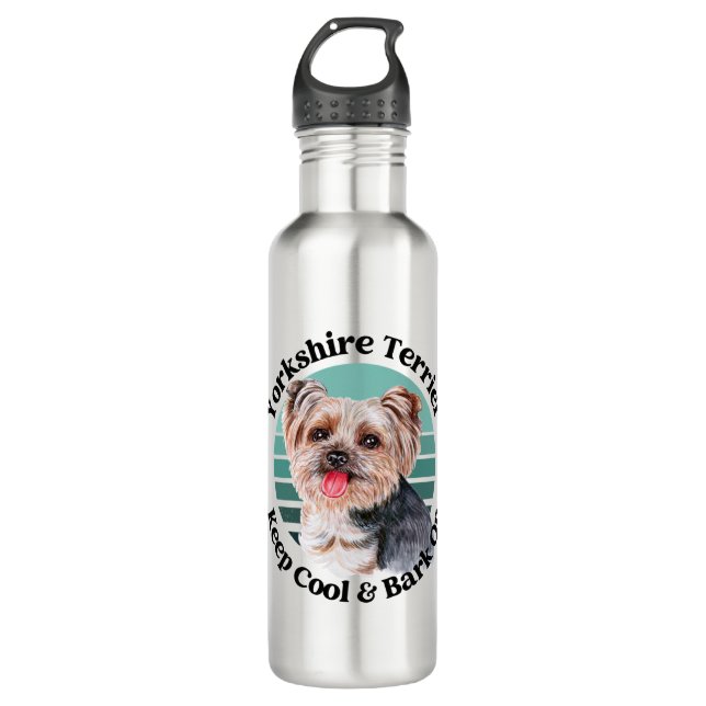 Botella De Agua Cita graciosa de Yorkshire Terrier (Anverso)