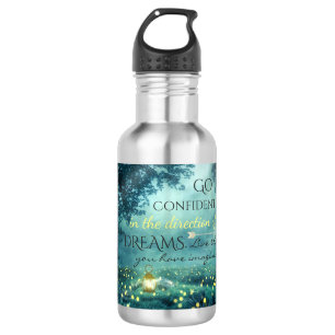 Botella De Agua Cita inspiradora caprichosa de los sueños