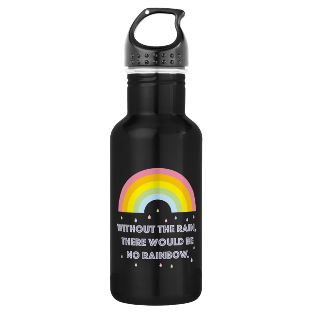 Botella De Agua Cita Inspiradora y motivadora del arcoiris (Anverso)