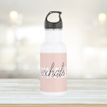 Botella De Agua Cita moderna de inhalación por inhalación de tinta<br><div class="desc">Cita moderna de inhalación por inhalación de tinta rosada en el pasto</div>