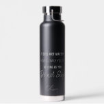 Botella De Agua Cita motivacional negra Confucio No pares<br><div class="desc">Botella de agua personalizada,  motivacional,  con fuente gris moderna. La cita es de Confucio: "No importa lo lento que te vayas,  siempre y cuando no te detengas". Puedes transferir este diseño a cualquier otro producto de Zazzle,  mira: "Transferir diseño a un producto"!</div>