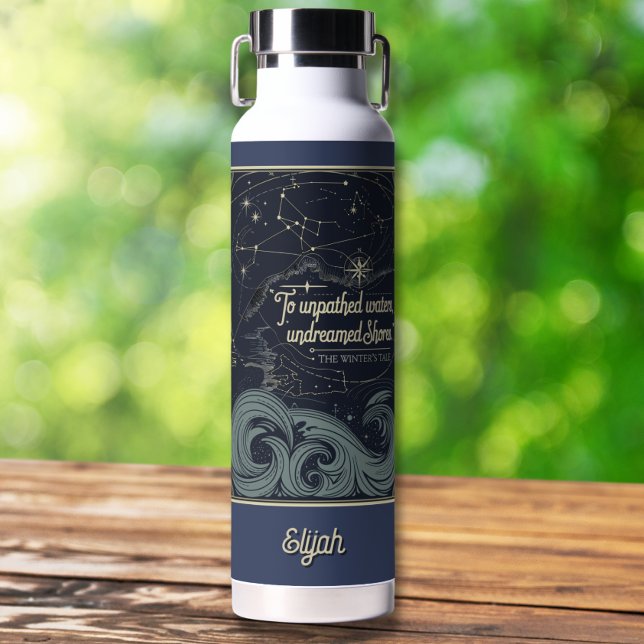 Botella De Agua Cita personalizado elegante Inspirador de época (Subido por el creador)