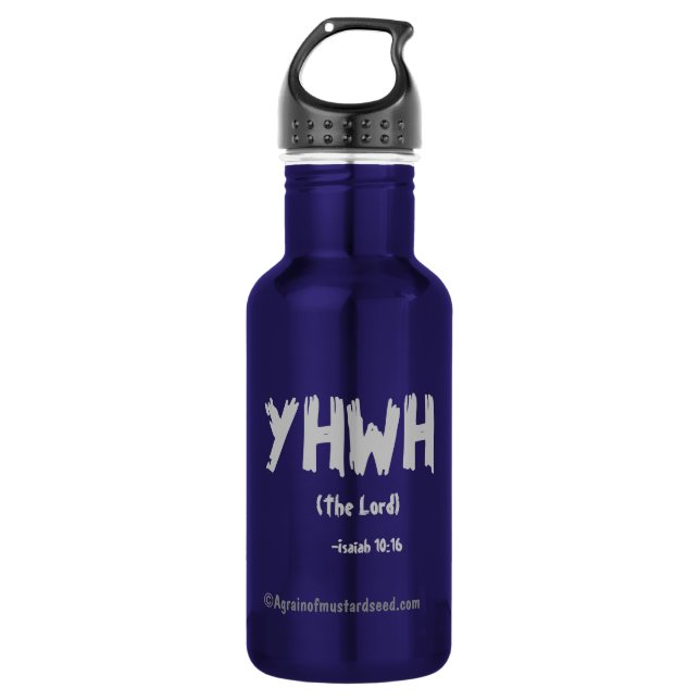 Botella De Agua Citas de la Biblia YHWH (Anverso)