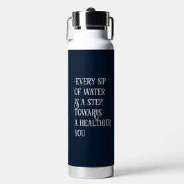 Botella De Agua Citas motivacionales personalizadas fuentes blanca