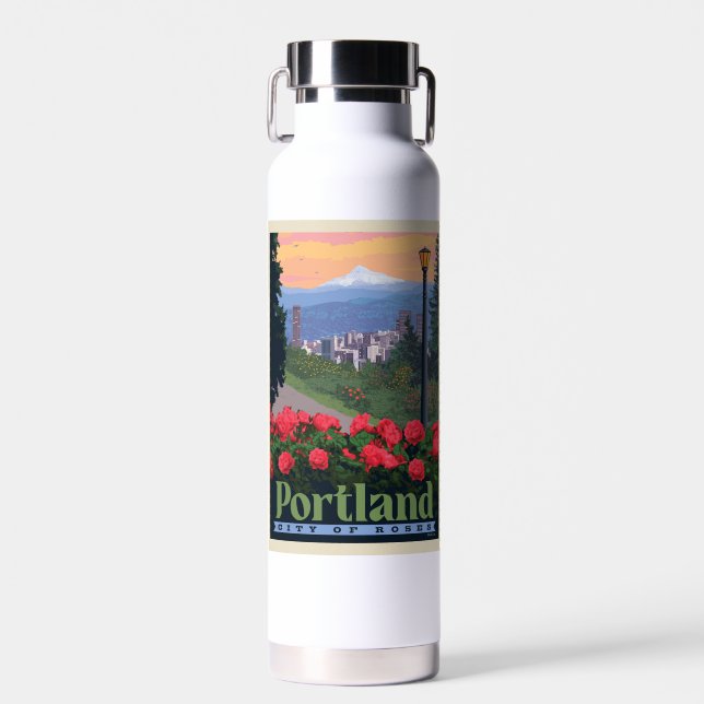 Botella De Agua Ciudad de Rosas | Portland, Oregón (Delantero)