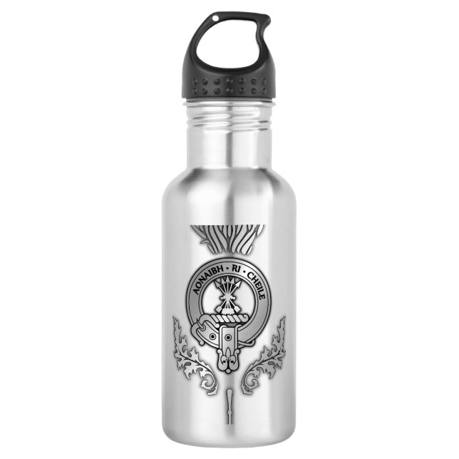 Botella De Agua Clan Cameron Escudo y Scottish Thistle (Anverso)
