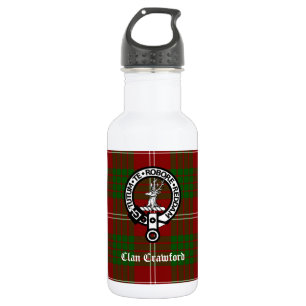 Botella De Agua Clan Crawford Crest Tartán