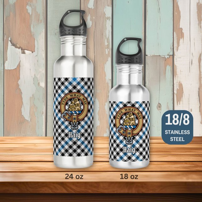 Botella De Agua Clan Haig Crest over Check Tartan (Subido por el creador)