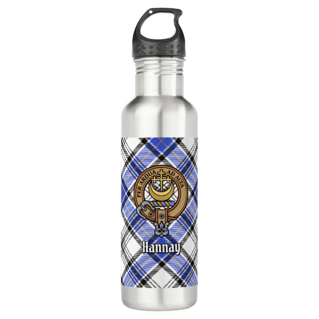 Botella De Agua Clan Hannay Escudo sobre Tartán (Anverso)