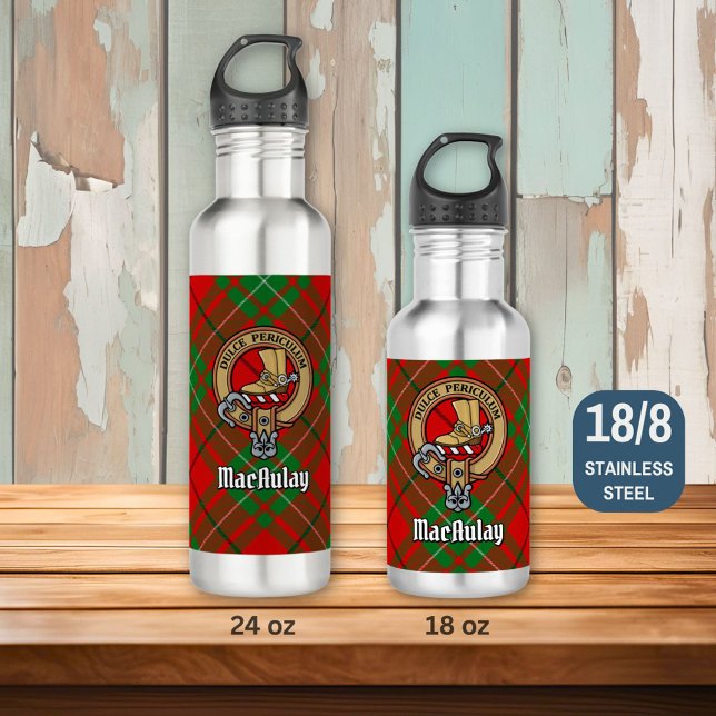 Botella De Agua Clan MacAulay Escudo sobre Tartán (Subido por el creador)