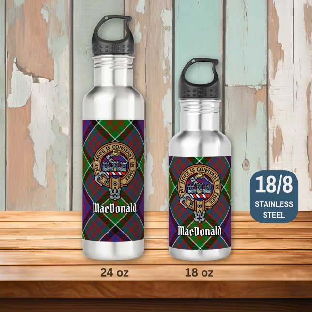 Botella De Agua Clan MacDonald de Clanranald Escudo sobre Tartán (Subido por el creador)