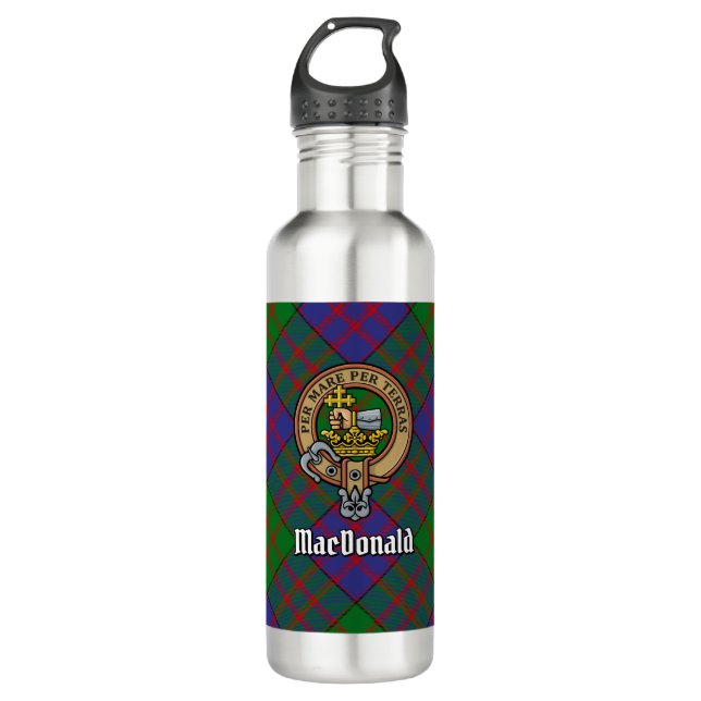 Botella De Agua Clan MacDonald Escudo por Tartán (Anverso)