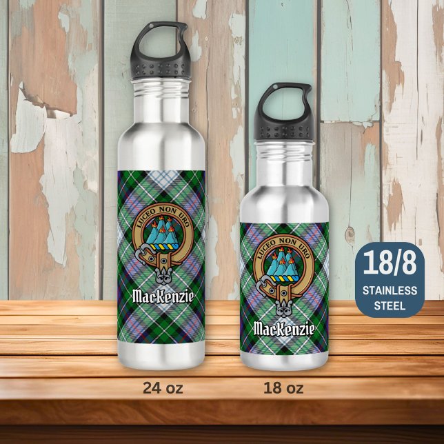 Botella De Agua Clan MacKenzie Escudo sobre el vestido Tartán (Subido por el creador)