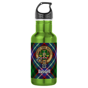 Botella De Agua Clan Russell Cresta sobre Tartán