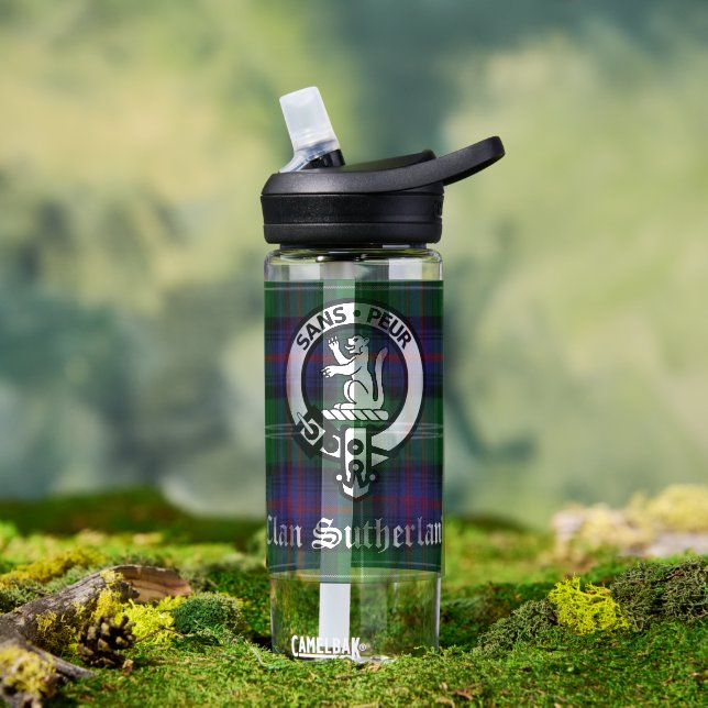 Botella De Agua Clan Sutherland Escudo y Tartán (Exterior)