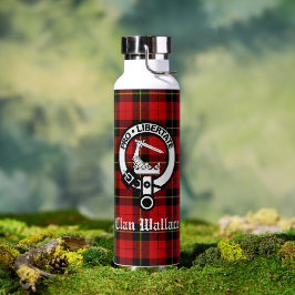 Botella De Agua Clan Wallace Escudo Badge y Tartán
