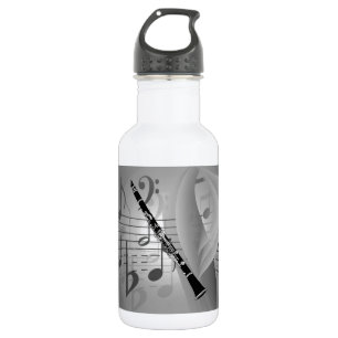 Botella De Agua Clarinet con acentos musicales