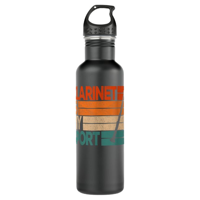 Botella De Agua Clarinet Es Mi Deporte Funny Jugador Clarinet Retr (Anverso)