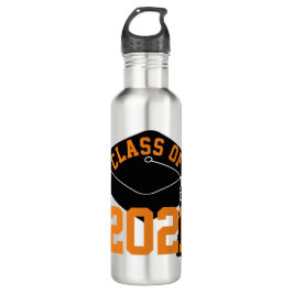 Botella De Agua Clase de Grad Cap Naranja 2024